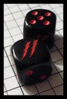 Dice : Dice - 6D - Lightning Bolts Black and Red by jspassnthru - Ebay Mar 2011